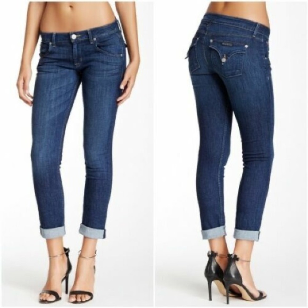 Hudson crop straight cuffed jeans